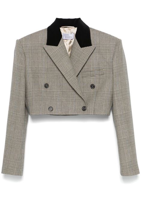 Grey checked cropped blazer Giuseppe Di Morabito - women GIUSEPPE DI MORABITO | 03FWJA109Y0336427